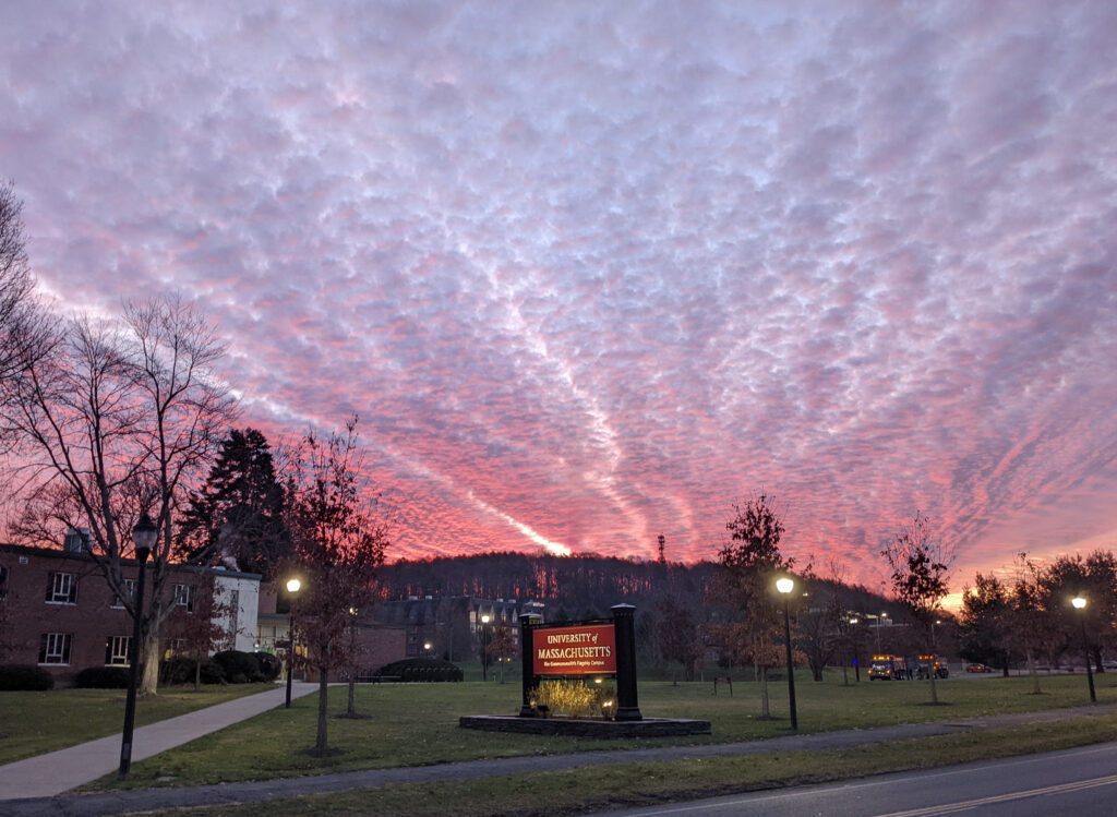 sunrise over Orchard Hill